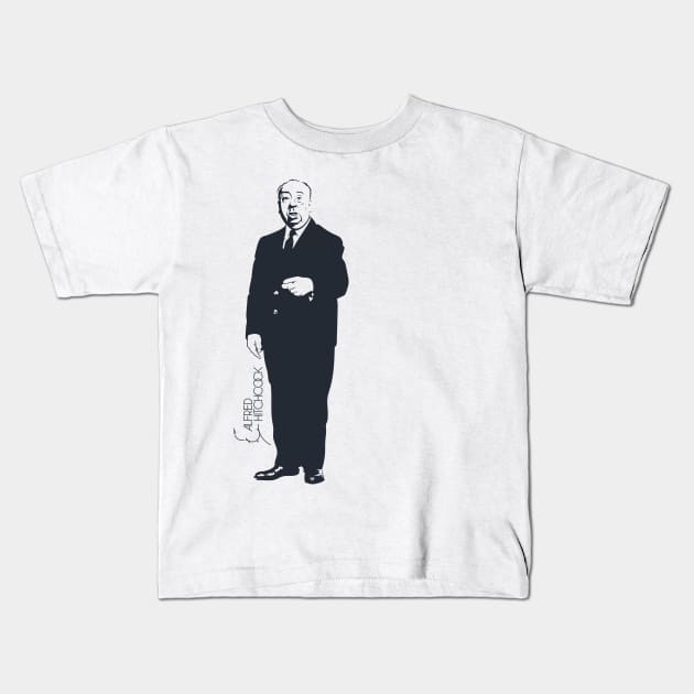 Alfred Hitchcock Kids T-Shirt by Frajtgorski